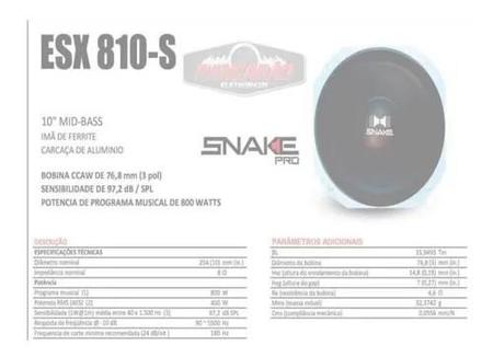 QUAL MELHOR MEDIO?? SNAKE ESX810 VS QVS VPK 60 