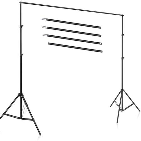 Imagem de Kit 2 softbox de 5 lâmpadas e 1 de 1 lâmpada com 3 tripés de 1,9m e 1 Girafa e Suporte de fundo fotográfico