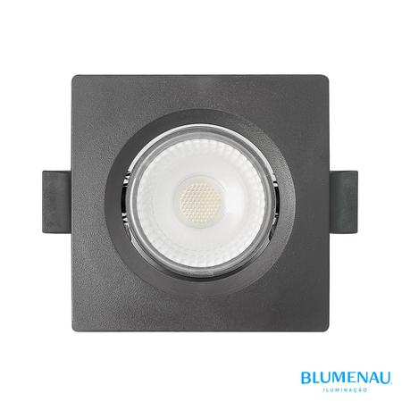 Imagem de Kit 2 Spot Led Preto Quadrado Embutir 3w Branco Frio 6500K