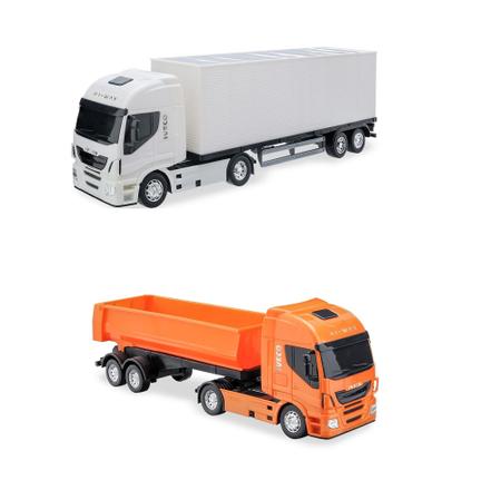 Caminhão Iveco Hi-Way Plataforma C/ Carregadeira Basculante e Trator Brinquedo  Infantil Menino - Big Bag Shop Virtual