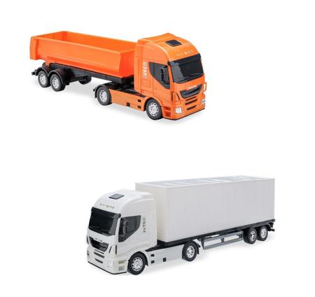 Caminhão Iveco Hi-Way Plataforma C/ Carregadeira Basculante e Trator Brinquedo  Infantil Menino - Big Bag Shop Virtual