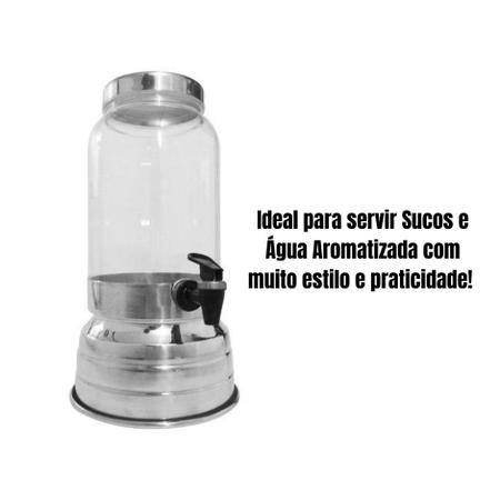 Imagem de Kit 2 Suqueiras De Vidro Dispenser Com Torneira Suporte Para Bebidas Suco Água Saborizada 3 Litros