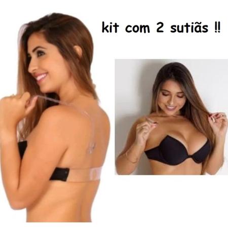 kit 2 Sutiã De Bojo Com Alça de Silicone Transparente Costa Nua 2 unidades  + 2 alças transparentes - amare lingeria - Sutiã - Magazine Luiza