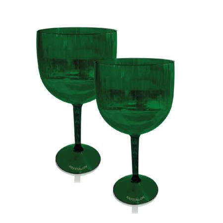 Imagem de Kit 2 Taças Gin Verde Translúcido Acrílico Poliestireno