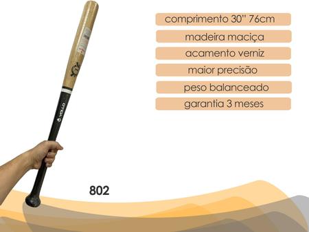 Imagem de Kit 2 Tacos Beisebol Estilo Classic 802 Madeira Maciça 76cm Vollo Sports