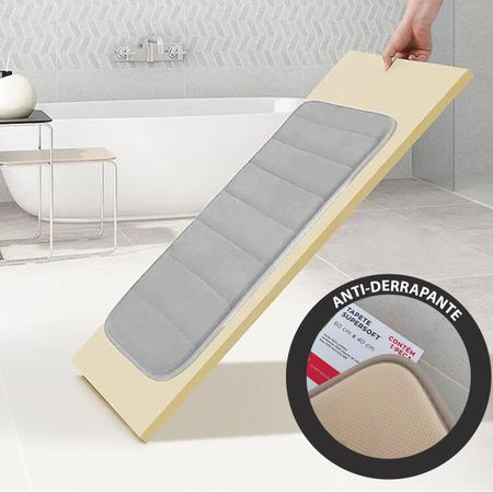 Imagem de Kit 2 Tapetes de Banheiro Antiderrapante Emborrachado Macio Super Soft 60x40cm