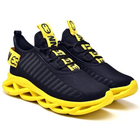 Kit 2 Tênis Esportivo Masculino Easy Confortavel Resistente Branco e Amarelo - EVOLTENN Imagem de Kit 2 Tênis Esportivo Masculino Easy Confortavel Resistente Branco e Amarelo
