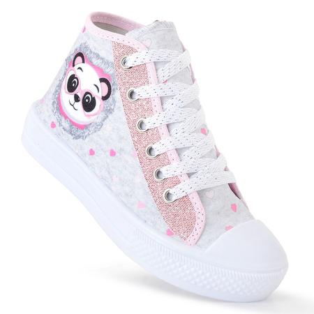 Imagem de Kit 2 Tênis Infantil Feminino Panda Glitter Botinha Unicórnio