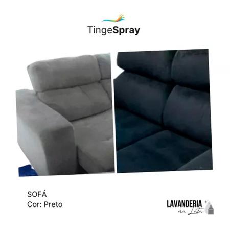 Imagem de Kit 2 Tinta de Tecidos Roupas Estofados Carpetes - Tingespray Refil 1L Cor:Cinza Escuro