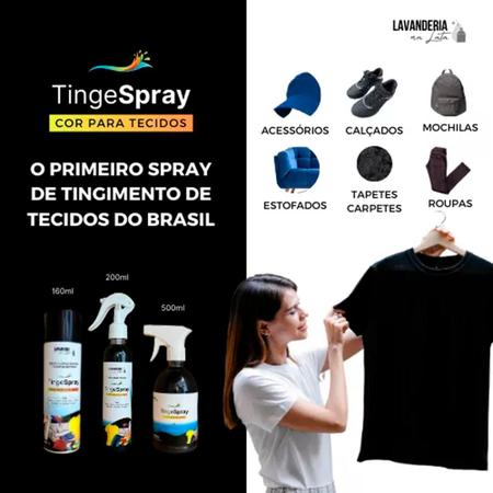 Imagem de Kit 2 Tinta de Tecidos Roupas Estofados Carpetes - Tingespray Refil 1L Cor:Cinza Escuro