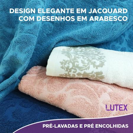 Imagem de Kit 2 Toalhas Banho Corttex Medalhão Jacquard Alta Absorção Algodão Toalha Pré-Lavada Pré-Encolhida