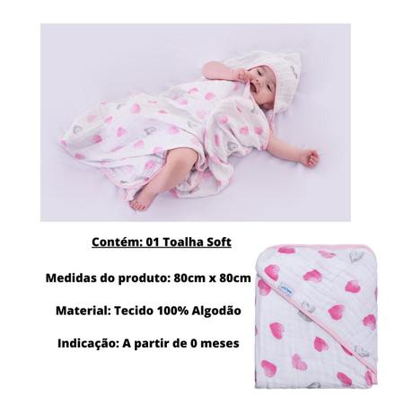 Imagem de Kit 2 Toalhas De Banho Com Capuz Bebê BabySoft