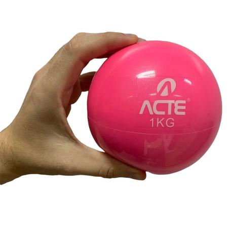 Imagem de Kit 2 Tonning Balls de Peso 1KG 12cm Pilates T55 Acte Rosa