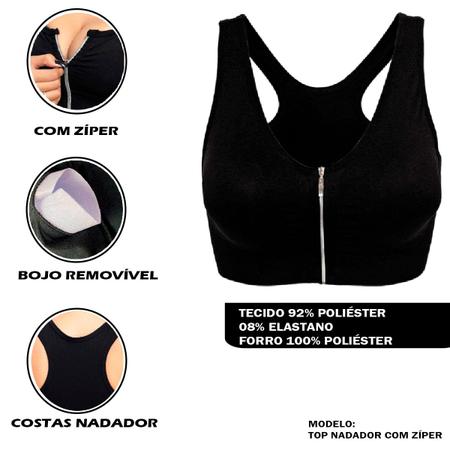 Imagem de Kit 2 Tops Fitness Wolfox Com Zíper E Bojo Removível Feminino