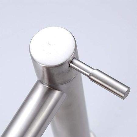 Imagem de Kit 2 Torneiras Para Banheiro de Aço Inoxidável de Furo Único Moderno Suave com Filtro 304