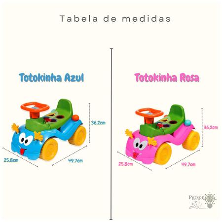 Imagem de Kit 2 Totokinhas Motoca Infantil Azul Rosa Menino Menina Didático