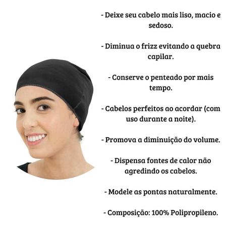 Imagem de Kit 2 Touca Nero Sem Barra Para Cabelo Anti Frizz - Preto