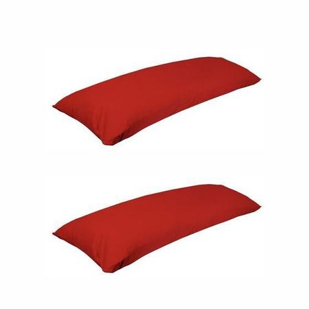 Imagem de Kit 2 Travesseiro De Corpo Com Fronha 100% Algodão Fibra Siliconada Vermelho