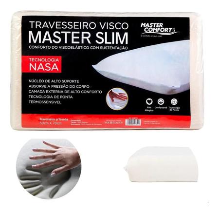 Imagem de Kit 2 Travesseiro Visco Master Slim Nasa Maciez Relaxante Antialérgico
