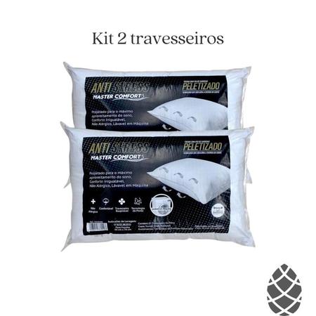 Imagem de Kit 2 Travesseiros 50cmx70cm Anti Stress Master Comfort
