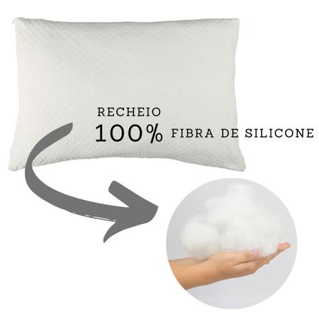 Imagem de Kit 2 Travesseiros de Fibra de Silicone Select Fibras Luxo Importada E Antialérgica Macio 50x70cm Lavável