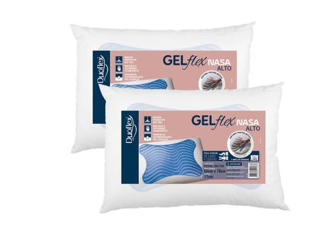 Imagem de Kit 2 Travesseiros Nasa Gelflex Alto Duoflex - Macio - Confortável - Frescor Gel