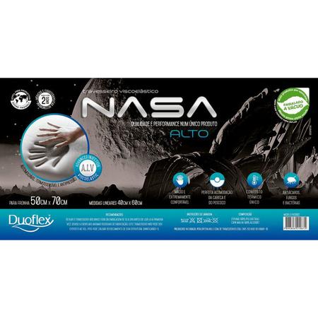 Imagem de Kit 2 Travesseiros NASA-X Alto Viscoelástico - 50 x 70 cm - Duoflex