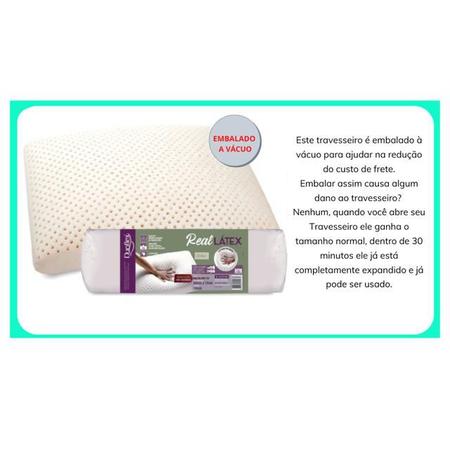 Imagem de Kit 2 Travesseiros Real Látex Baixo Duoflex - Antiácaro - Espuma Natural - Capa Dry Fresh 100% Poliéster