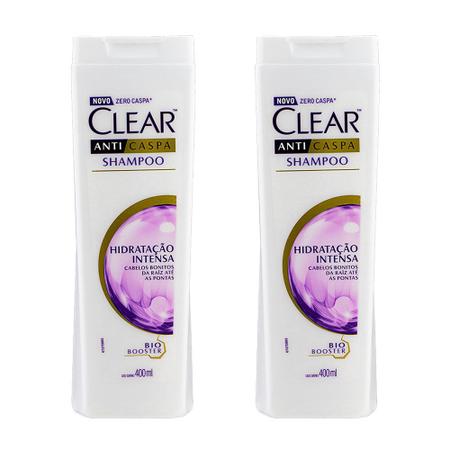 Imagem de Kit 2 Und Shampoo Clear Anticaspa Hidratação Intensa Women 400ml