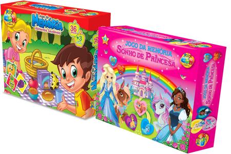 Kit 5 Jogo Da Memoria Princesas Infantil P/ Kit Festa