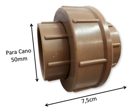 Imagem de Kit 2 uniões para motobombas e filtro encaixe  50 mm