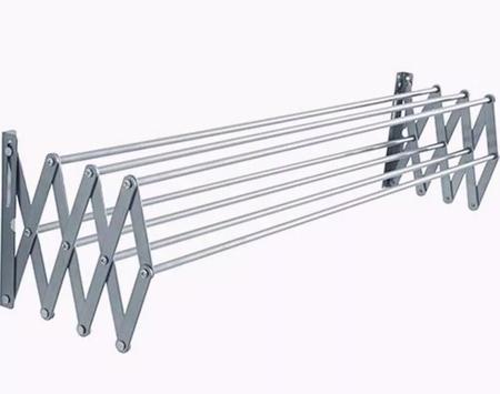 Imagem de Kit 2 Varal de Parede Sanfonado Alumínio - 1,20m e 0,60m