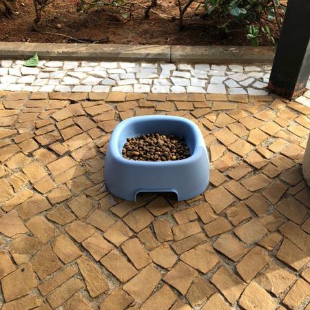 Imagem de Kit 2 vasilha pet grande azul pote de comida para cães comedouro bebedouro cachorro gato porta ração