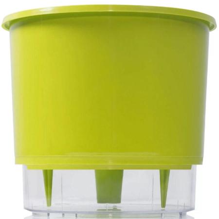 Imagem de Kit 2 Vaso Raiz Autoirrigavel 21X18 Verde Cla Planta Tempero