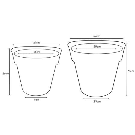 Imagem de Kit 2 Vasos de Polietileno para Planta Interna e de Jardim
