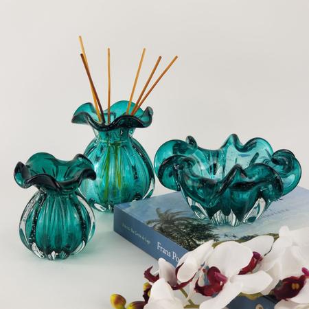 Imagem de Kit 2 Vasos Trouxinhas de Murano Laradore - Verde Esmeralda