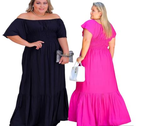 Imagem de Kit 2 vestido Ciganinha PLus Size Manga Curta Tamanho Grande 48 ao 54