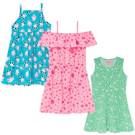 Imagem de Kit 2 Vestidos Infantil Menina Festa Verão Criança