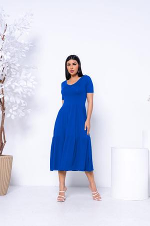 Kit 2 Vestidos Três Marias Casual Mídi Liso Feminino Elegante Moda