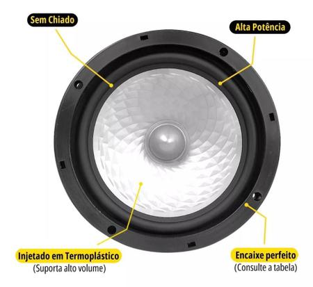 Falante 6 + Mini Tweeter 200w Rms Cs60p Kit 2 Vias Bravox - oestesom