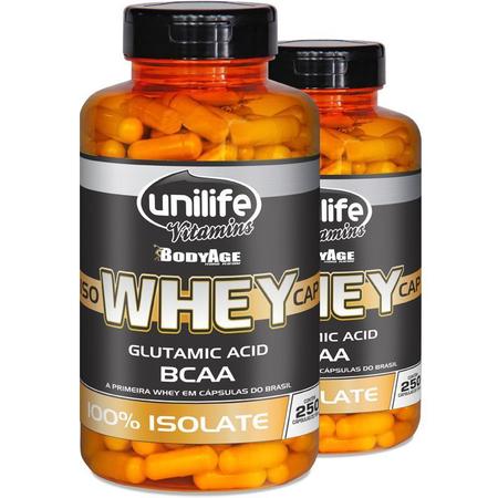 Imagem de Kit 2 Whey Protein Isolado 250 capsulas Unilife