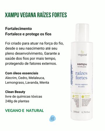 Imagem de Kit 2 Xampu Natural Fortificante Raízes Fortes Vegana 200ml WNF