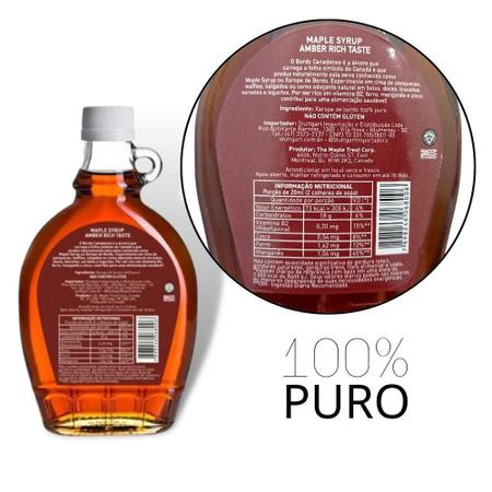 Kit 2 Xarope De Bordo Maple Syrup Canadá Stuttgart 250ml 