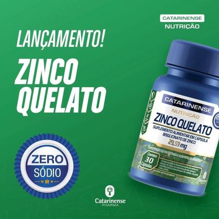 Imagem de Kit 2 Zinco Quelato Suplemento Alimentar Catarinense 30 Cápsulas