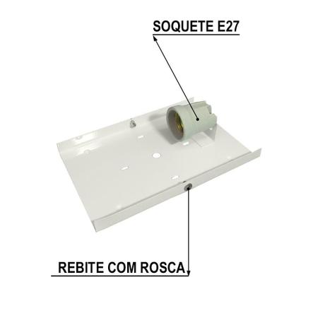 Imagem de Kit 20 Arandelas na cor BRANCA Eco E27 Soquete Comum 2 Frisos 2 Foco Parede Mf131