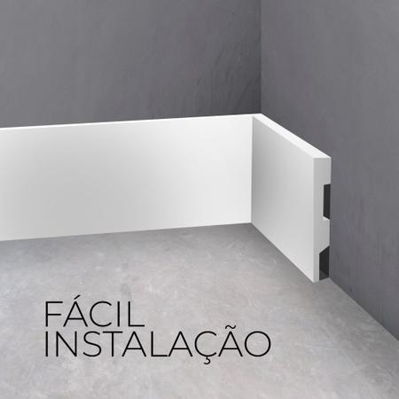 Imagem de Kit 20 Barras Rodapé Poliestireno 10cm Frisado Branco 2m RM Decor