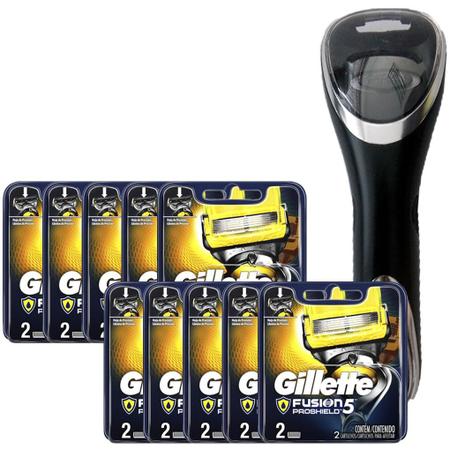 Imagem de Kit 20 Cargas Gillette Aparelho de Barbear Fusion Proshield +  Porta Aparelho