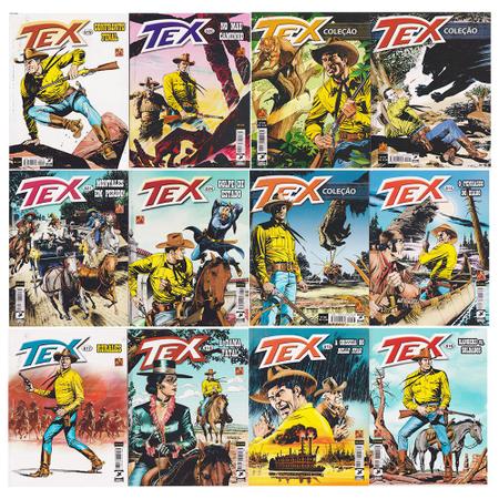 Imagem de Kit 20 Gibis Tex Coleção Mensal Faroeste Western Texas Rangers Mythos Editora