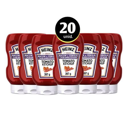 Imagem de Kit 20 Ketchups Heinz Bacon & Cebola Caramelizada 397g