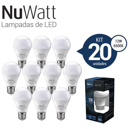 Imagem de Kit 20 Lampada Led Bulbo 12w Samsung A65 E27 Luz Branca Fria